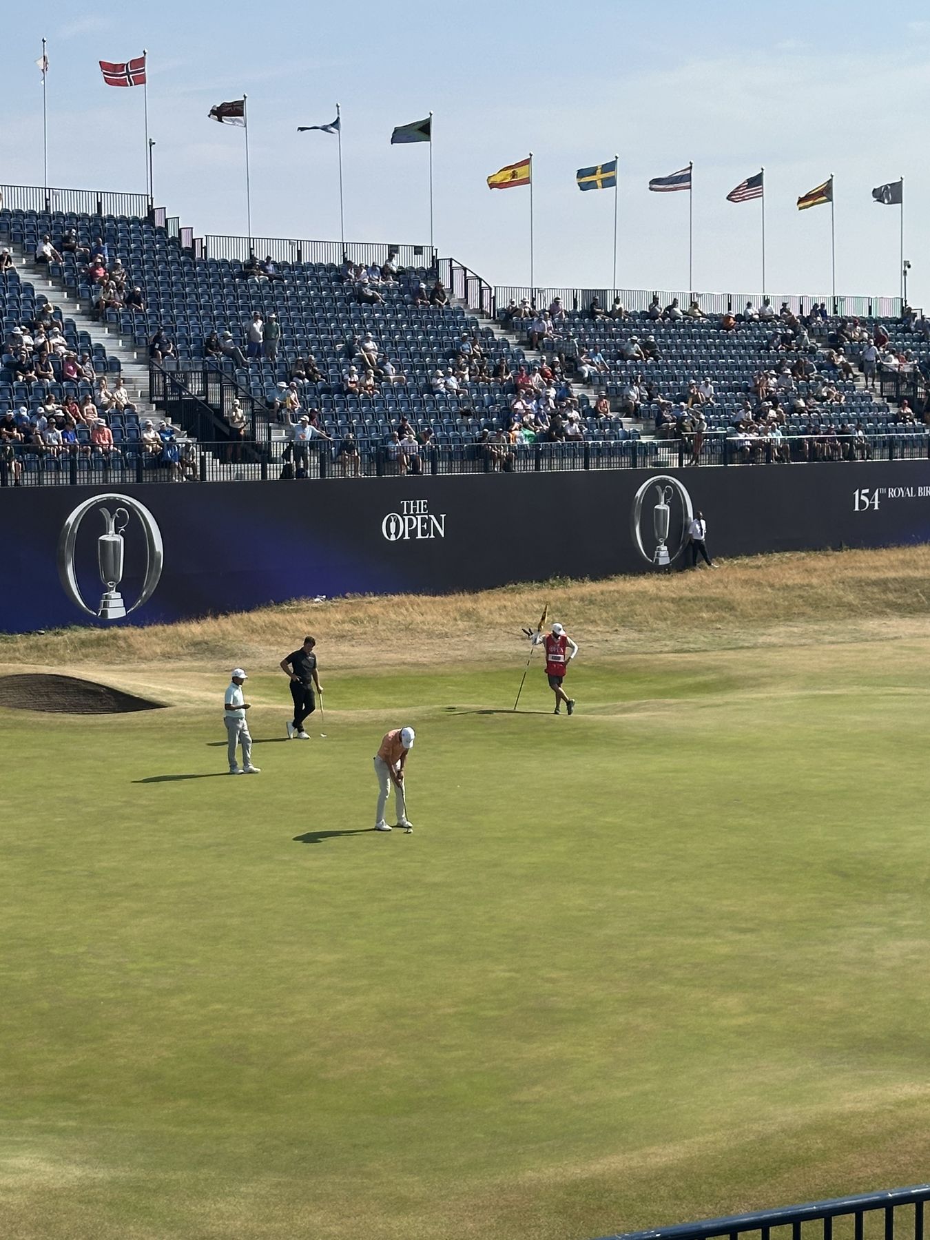 David Howard putting in front of the grandstands during round one at Royal Birkdale