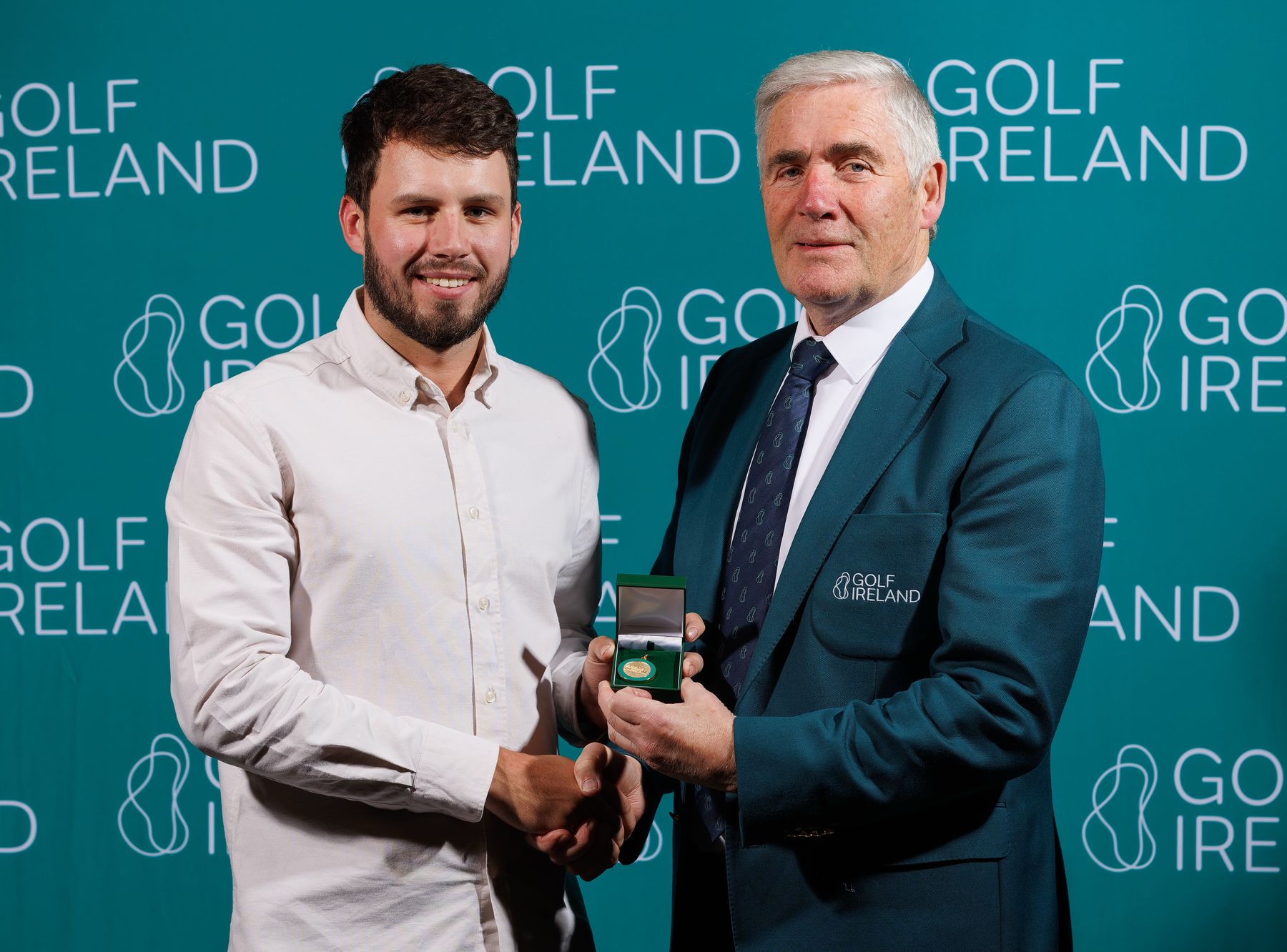 David Howard receiving Golf Ireland honours