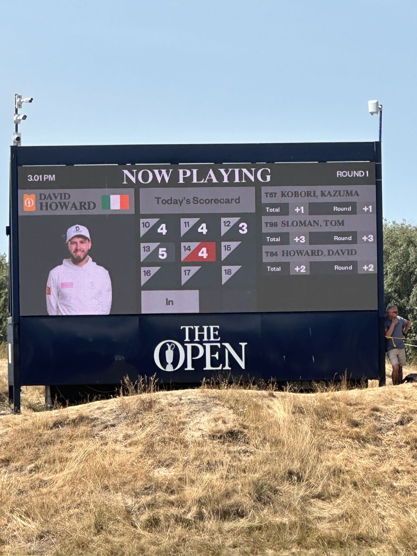 David Howard on the big screen at the 154th Open, Royal Birkdale